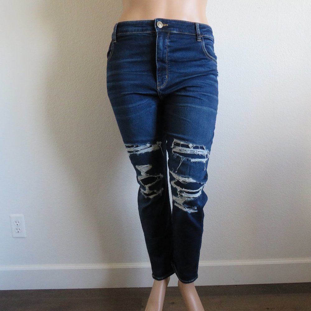 AMERICAN EAGLE Jeans DISTRESSED Jeggings Next Level Stretch Plus Size 24R NWT - Picture 3 of 3